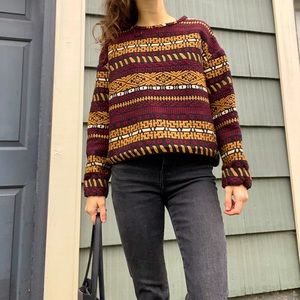 ZARA Moroccan patterned oversized sweater